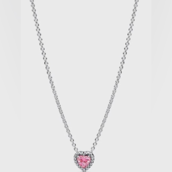 Pandora Jewelry - Pandora Pink Elevated Heart Halo Necklace 398425C02-45